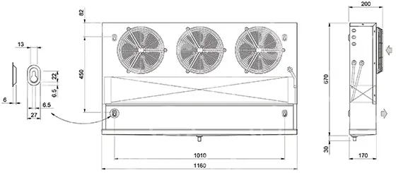 výparník ECO - Luvata EP301ED, 2.76 kW (dT 8 st., R404)